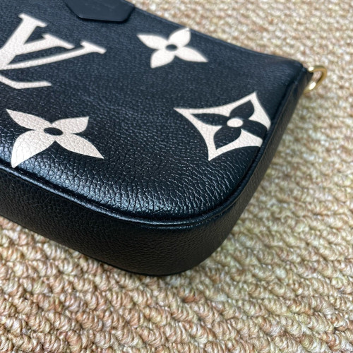 Louis Vuitton Multi Pochette Accessories Monogram Empreinte Giant Black White Red