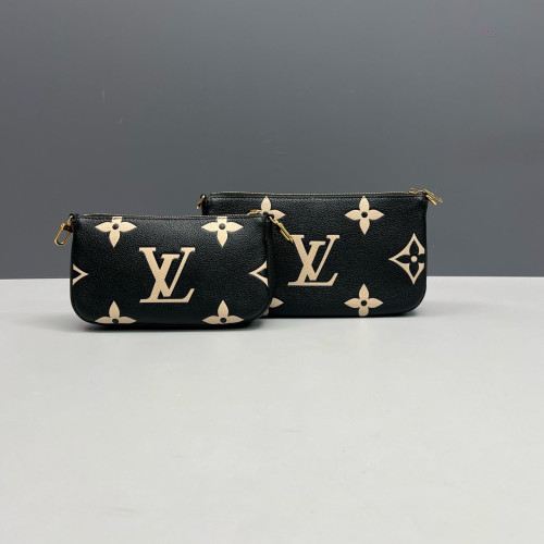 Louis Vuitton Multi Pochette Accessories Monogram Empreinte Giant Black White Red