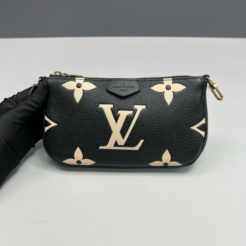 Louis Vuitton Multi Pochette Accessories Monogram Empreinte Giant Black White Red