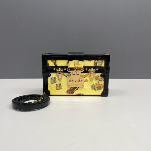 Louis Vuitton Petite Malle Vernis Black Yellow