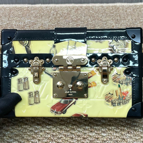 Louis Vuitton Petite Malle Vernis Black Yellow