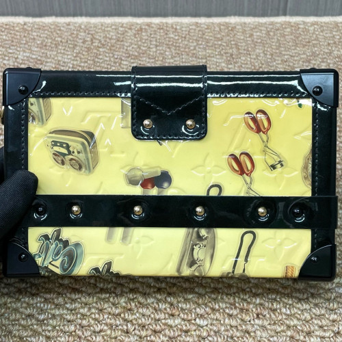 Louis Vuitton Petite Malle Vernis Black Yellow