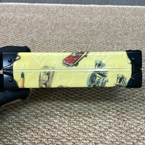 Louis Vuitton Petite Malle Vernis Black Yellow