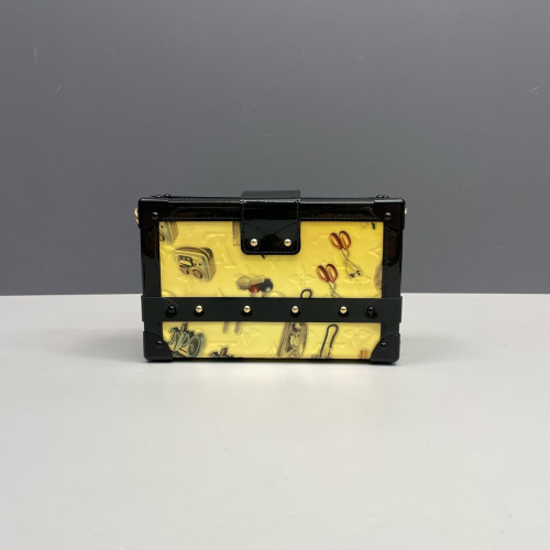 Louis Vuitton Petite Malle Vernis Black Yellow