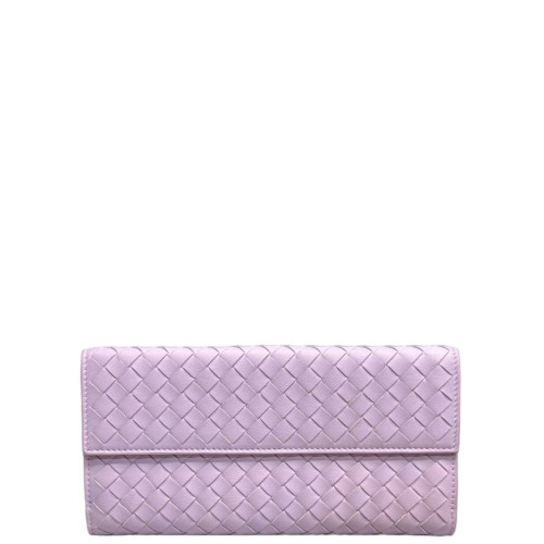 Bottega Veneta Intrecciato Continental Flap Wallet Calfskin Intrecciato Light Purple Bottega Veneta Intrecciato Continental Flap Wallet Calfskin Intrecciato Light Purple