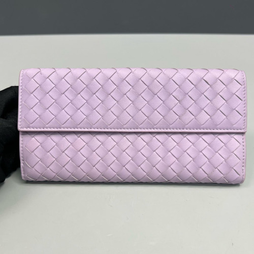 Bottega Veneta Intrecciato Continental Flap Wallet Calfskin Intrecciato Light Purple Bottega Veneta Intrecciato Continental Flap Wallet Calfskin Intrecciato Light Purple