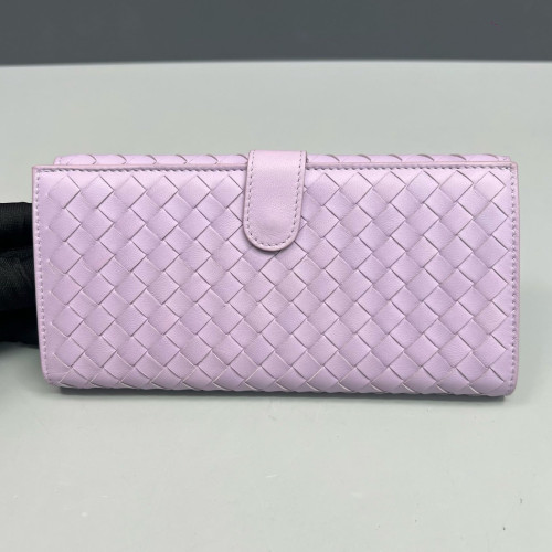 Bottega Veneta Intrecciato Continental Flap Wallet Calfskin Intrecciato Light Purple Bottega Veneta Intrecciato Continental Flap Wallet Calfskin Intrecciato Light Purple