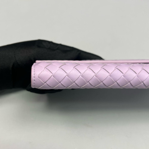 Bottega Veneta Intrecciato Continental Flap Wallet Calfskin Intrecciato Light Purple Bottega Veneta Intrecciato Continental Flap Wallet Calfskin Intrecciato Light Purple