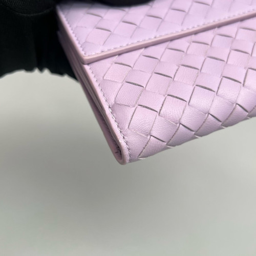 Bottega Veneta Intrecciato Continental Flap Wallet Calfskin Intrecciato Light Purple Bottega Veneta Intrecciato Continental Flap Wallet Calfskin Intrecciato Light Purple