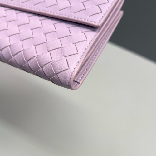 Bottega Veneta Intrecciato Continental Flap Wallet Calfskin Intrecciato Light Purple Bottega Veneta Intrecciato Continental Flap Wallet Calfskin Intrecciato Light Purple