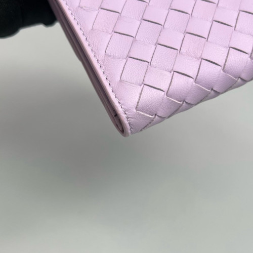 Bottega Veneta Intrecciato Continental Flap Wallet Calfskin Intrecciato Light Purple Bottega Veneta Intrecciato Continental Flap Wallet Calfskin Intrecciato Light Purple
