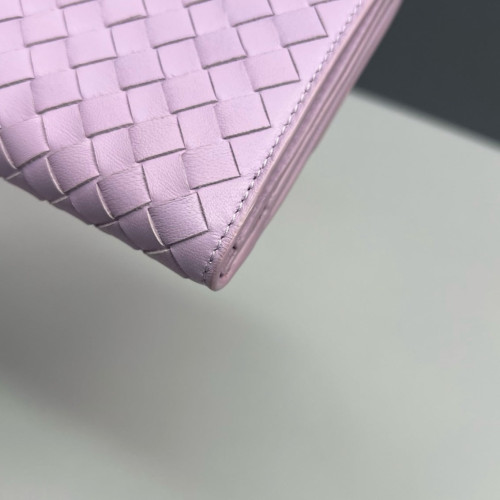 Bottega Veneta Intrecciato Continental Flap Wallet Calfskin Intrecciato Light Purple Bottega Veneta Intrecciato Continental Flap Wallet Calfskin Intrecciato Light Purple
