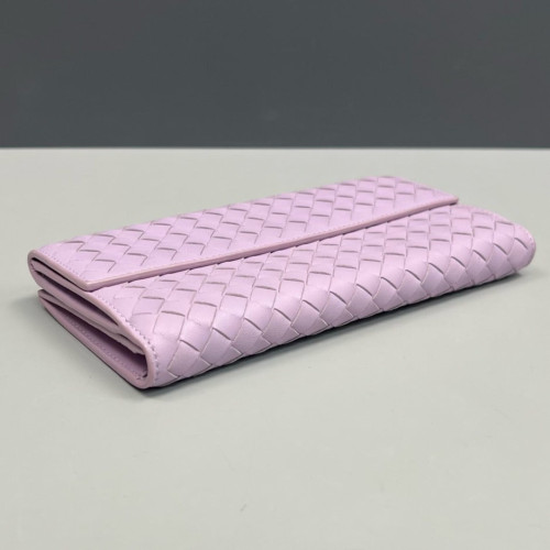 Bottega Veneta Intrecciato Continental Flap Wallet Calfskin Intrecciato Light Purple Bottega Veneta Intrecciato Continental Flap Wallet Calfskin Intrecciato Light Purple