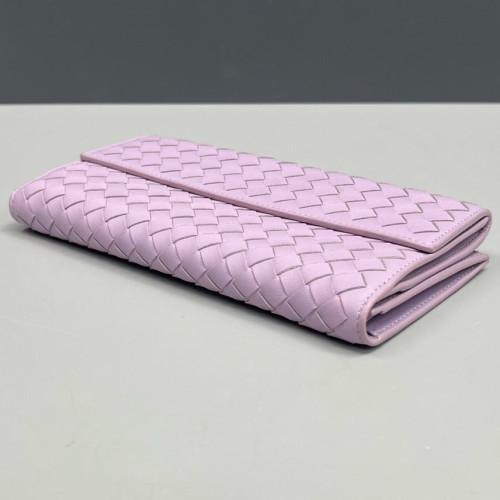 Bottega Veneta Intrecciato Continental Flap Wallet Calfskin Intrecciato Light Purple Bottega Veneta Intrecciato Continental Flap Wallet Calfskin Intrecciato Light Purple