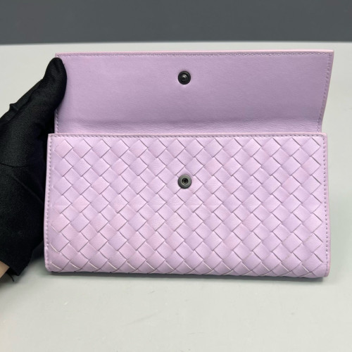 Bottega Veneta Intrecciato Continental Flap Wallet Calfskin Intrecciato Light Purple Bottega Veneta Intrecciato Continental Flap Wallet Calfskin Intrecciato Light Purple