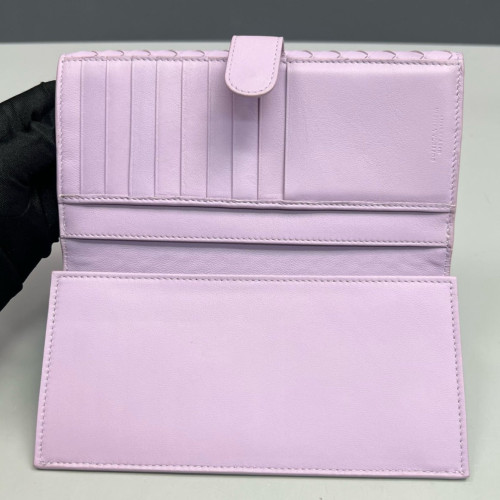 Bottega Veneta Intrecciato Continental Flap Wallet Calfskin Intrecciato Light Purple Bottega Veneta Intrecciato Continental Flap Wallet Calfskin Intrecciato Light Purple